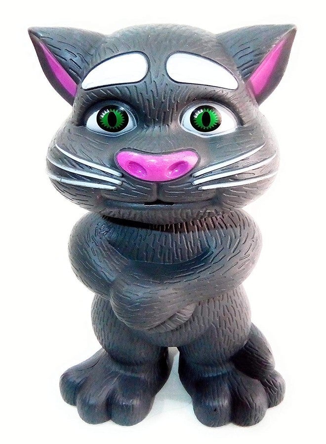 MKY® Talking Tom Toy for Kids Speaking Robot Cat Repeats What You Say Best Birthday Gift for Boy and Girl (Grey) - Image 3
